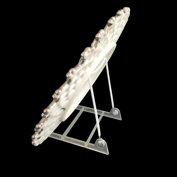 Vintage Hand Painted Collectible Lattice Reticulated Plate with Blackberries - Picture 11 of 12